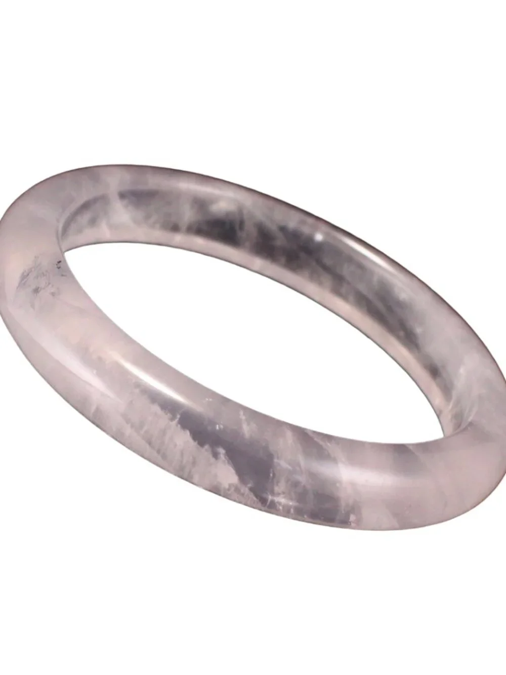 Natural Rose Quartz Bangle 44.96g 60mm ID Mozambique Pink Gemstone Crystal Cert